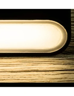 Aplique de pared moderno LED 3000K negro+madera - Mood - Faro