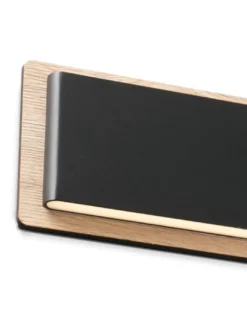 Aplique de pared moderno LED 3000K negro+madera - Mood - Faro