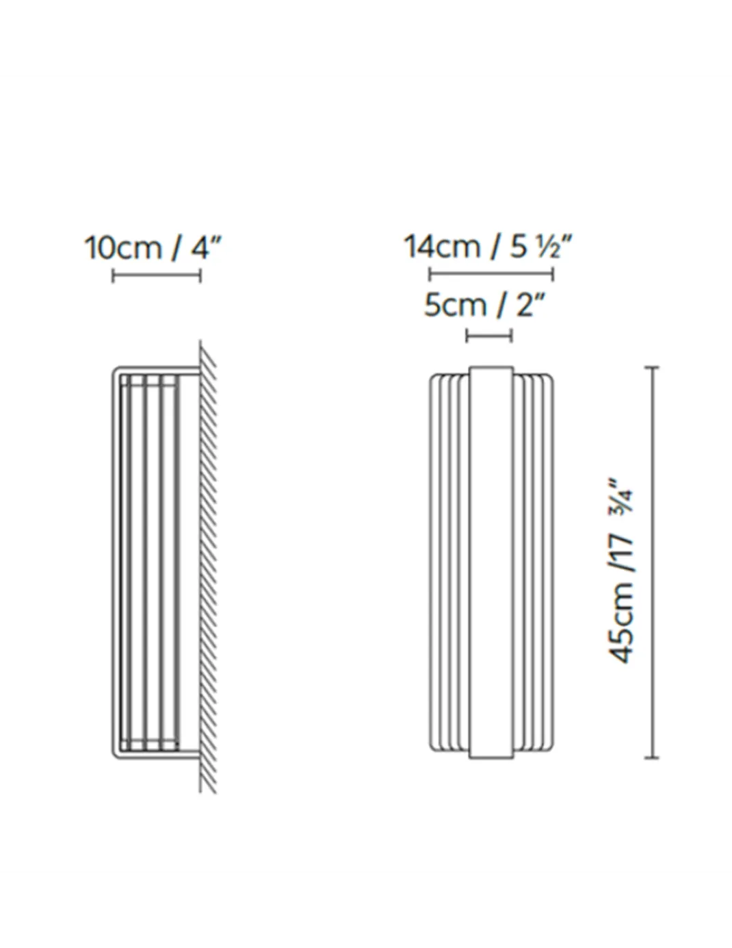 Aplique de pared Myn W Reflector - B.lux - Diseño lineal de 45 cm con iluminación indirecta
