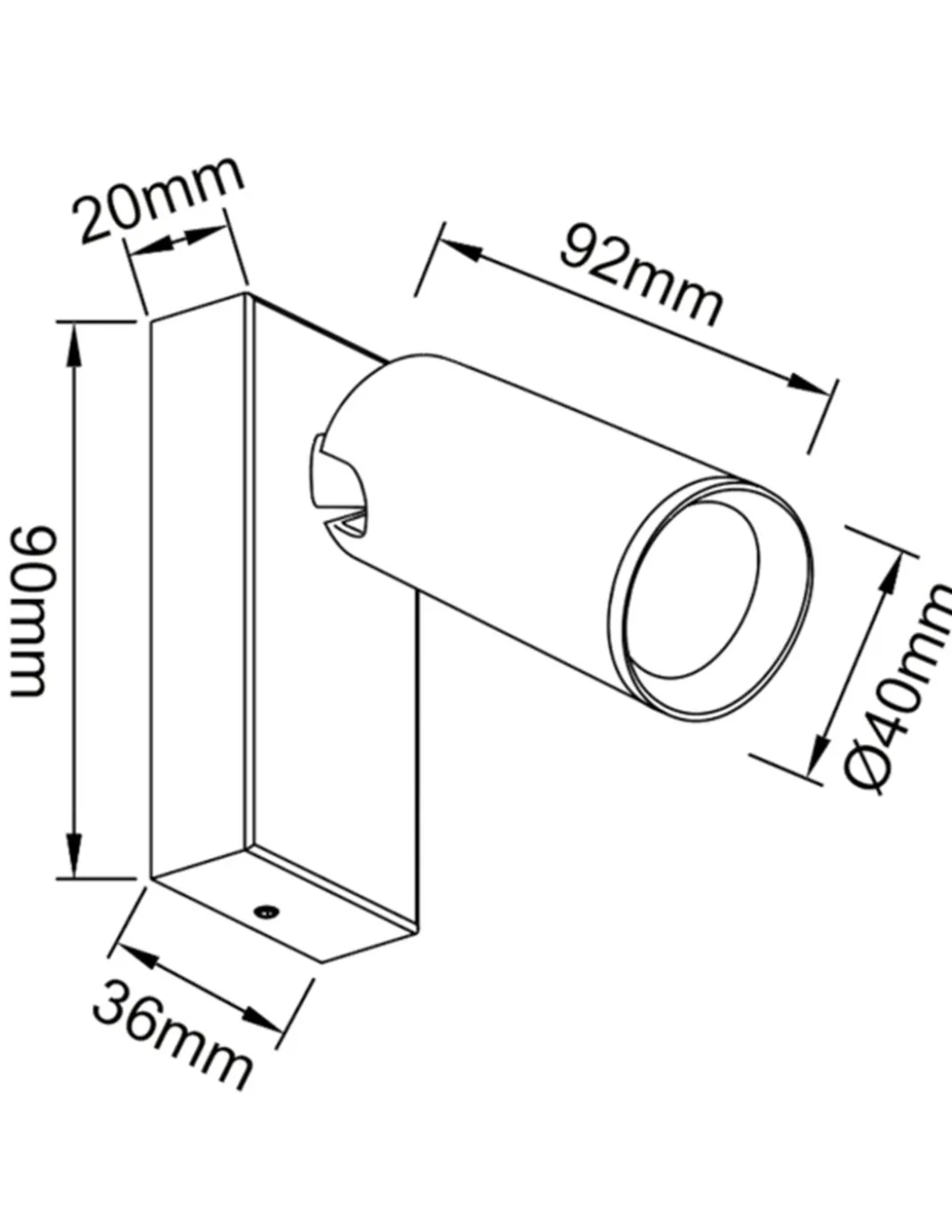Aplique de pared Nazaré - Mantra - Lámpara de diseño cilíndrico orientable