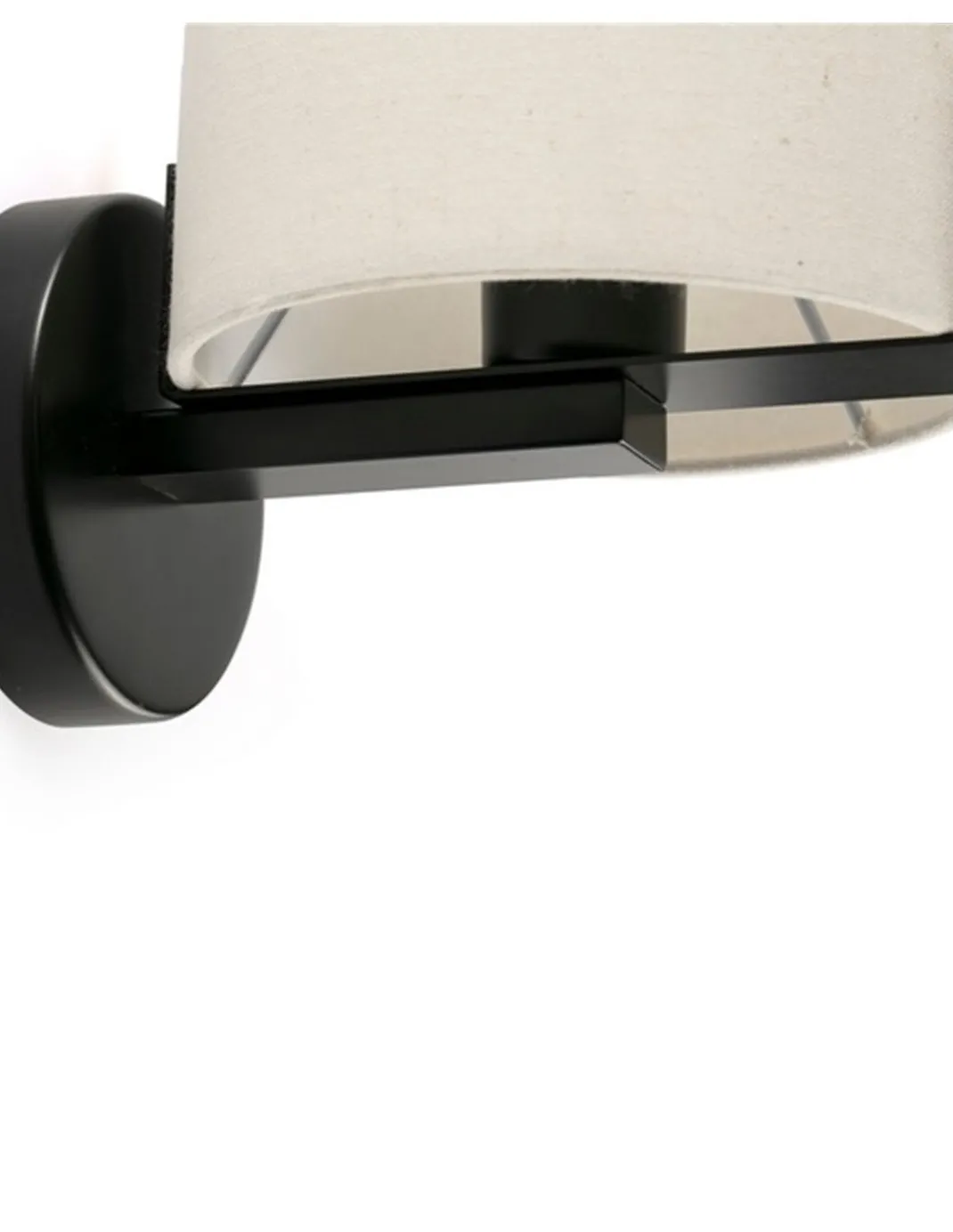 Aplique de pared Nila – Faro – Lámpara decorativa con pantalla de tela blanca