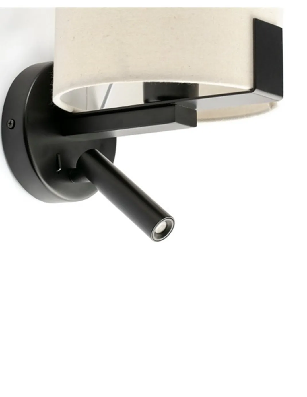 Aplique de pared Nila – Faro – Lámpara con lector, pantalla blanca