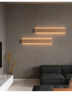 Aplique de pared Nina – Luz Negra – Lámpara de madera en 2 tamaños, LED no regulable/Dali-Push