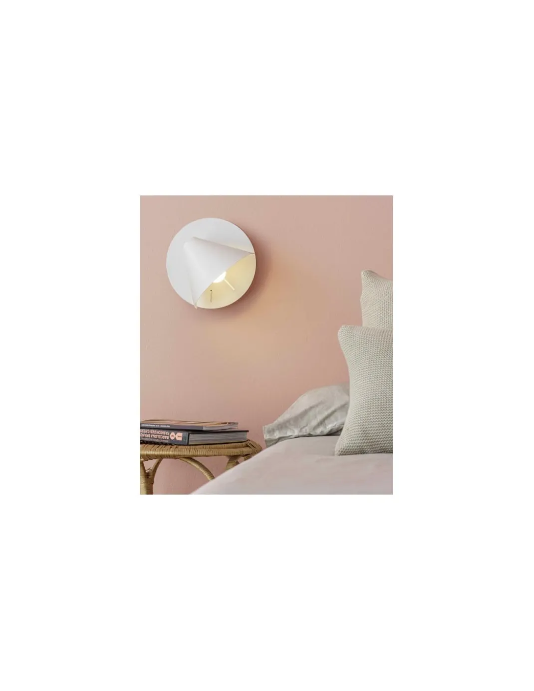 Aplique de pared Noon - Faro - Lámpara de pared blanca, estilo sencillo y moderno