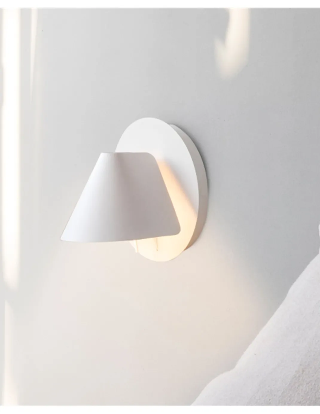 Aplique de pared Noon - Faro - Lámpara de pared blanca, estilo sencillo y moderno