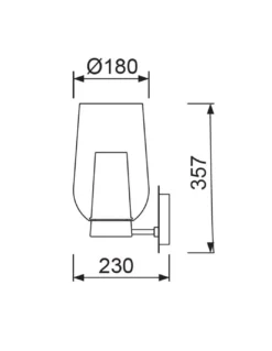 Aplique de pared Nora – Mantra – Lámpara decorativa con pantalla de cristal transparente