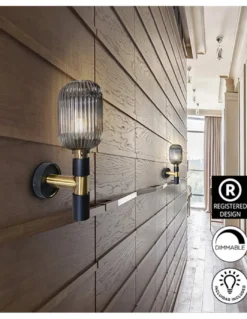 Aplique de pared Norma – Schuller – Lámpara decorativa con tulipa de cristal