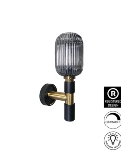 Aplique de pared Norma – Schuller – Lámpara decorativa con tulipa de cristal