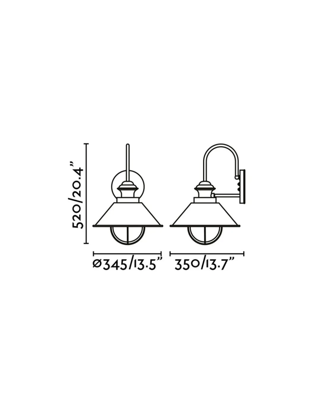 Aplique de pared Náutica – Faro – Lámpara para terraza, estilo rústico en marrón