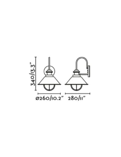 Aplique de pared Náutica – Faro – Lámpara para terraza, estilo rústico en marrón