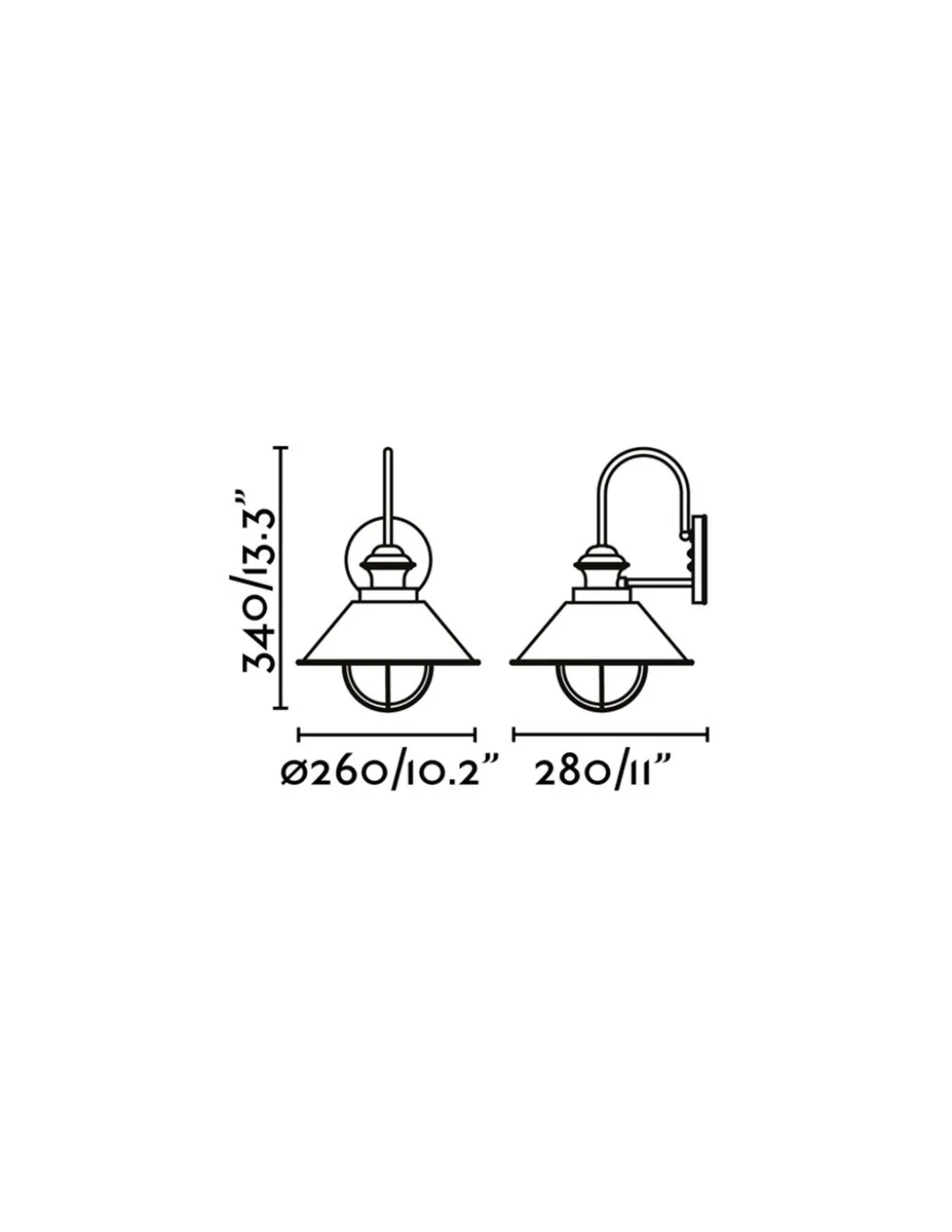 Aplique de pared Náutica – Faro – Lámpara para terraza, estilo rústico en marrón