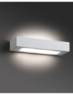 Aplique de pared Olaf – Faro – Lámpara de yeso blanco, 36 cm