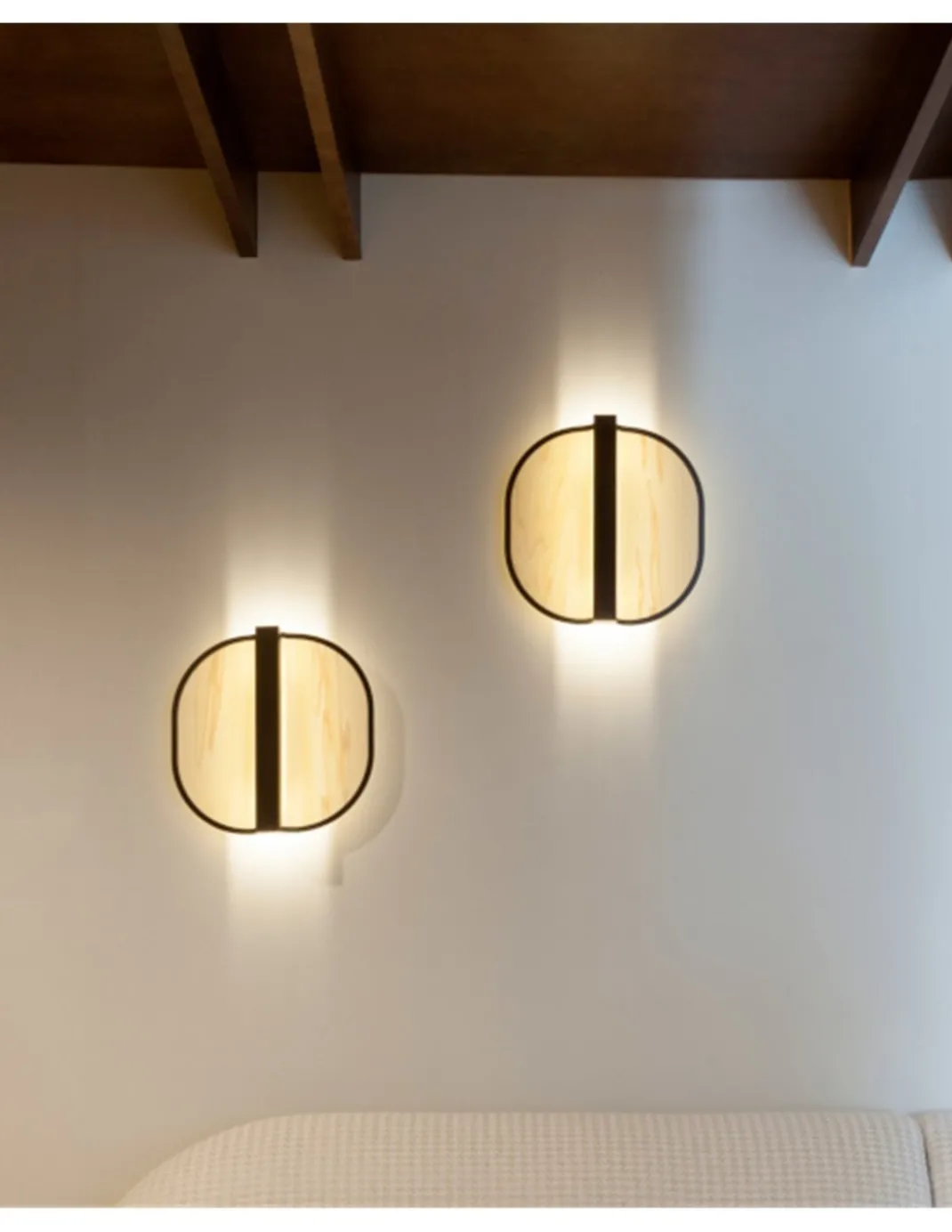Aplique de pared Omma – LZF – Pantalla de madera natural, LED regulable