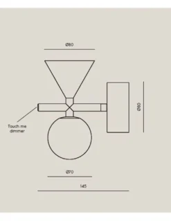 Aplique de pared Oneta – Aromas – Aplique de pared decorativo, Mármol, tipo bola