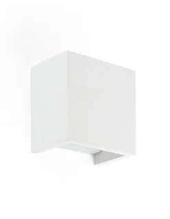 Aplique de pared Oslo – Faro – Lámpara cuadrada, Yeso blanco, 12.5 cm