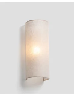 Aplique de pared Otton R vertical – Faro – Lámpara moderna de lino, 2 luces