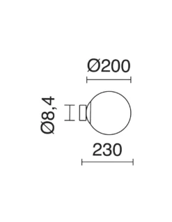 Aplique de pared Oxy - Novolux Lighting - Pantalla de cristal imitación alabastro o blanca