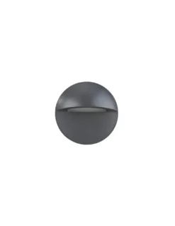 Aplique de pared Passeig - Nexia - Lámpara de exterior LED, diseño redondo en antracita