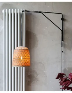 Aplique de pared Pikul Wall - PET Lamp - Diseño colgante con pantalla de fibra natural de bambú