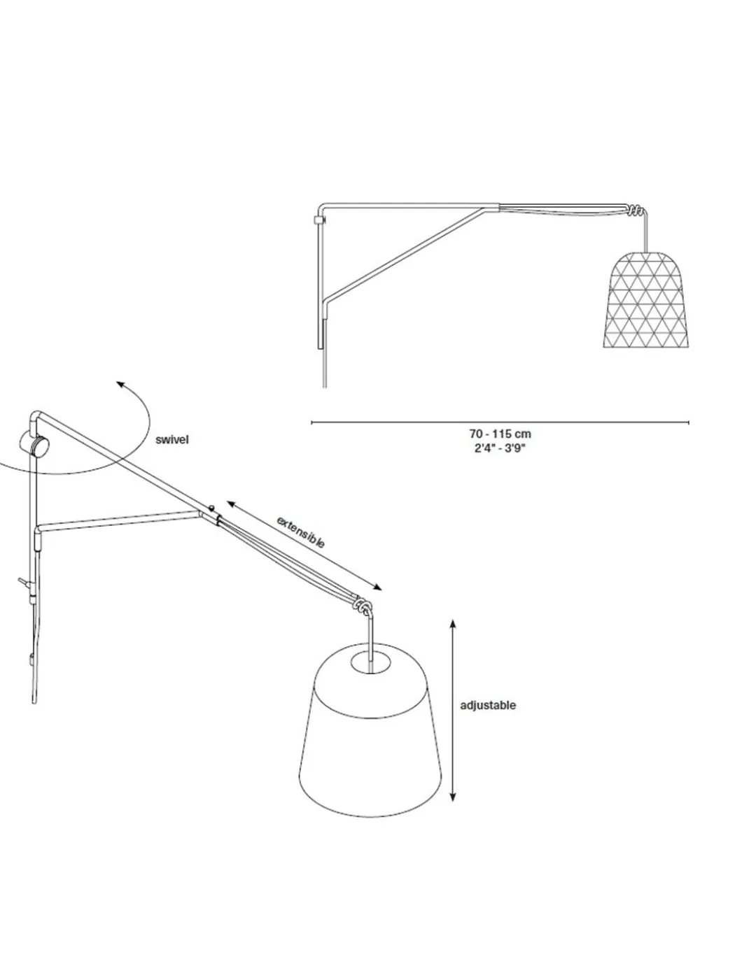 Aplique de pared Pikul Wall - PET Lamp - Diseño colgante con pantalla de fibra natural de bambú