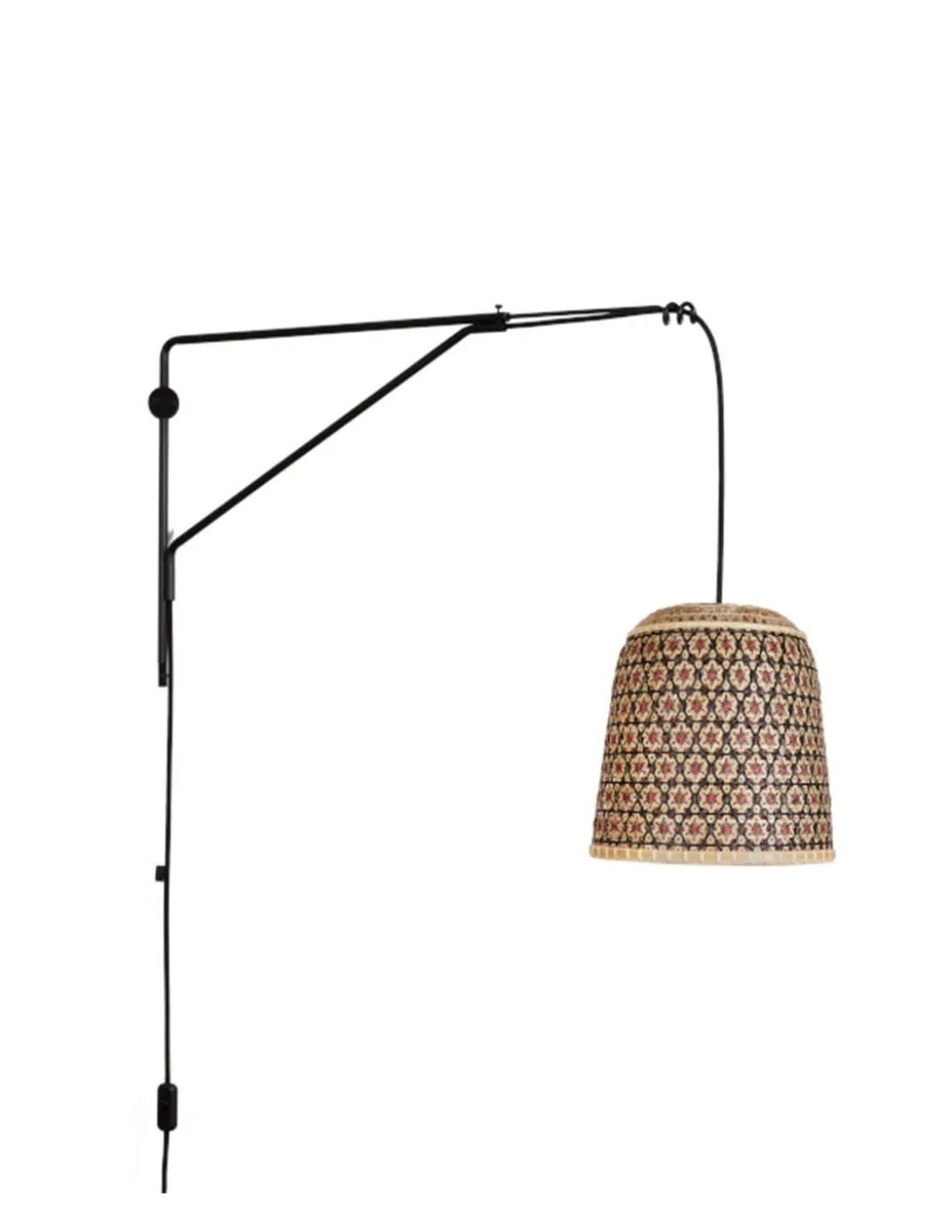 Aplique de pared Pikul Wall - PET Lamp - Diseño colgante con pantalla de fibra natural de bambú