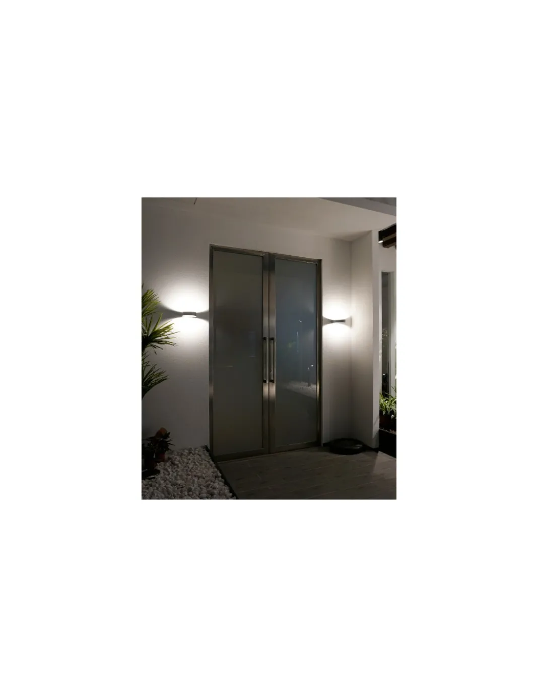 Aplique de pared Plaça - Nexia - Lámpara de exterior semicircular, luz ambiental