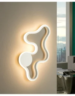 Aplique de pared/Plafón de techo Marea – Schuller – Lámpara minimalista LED, acabado blanco