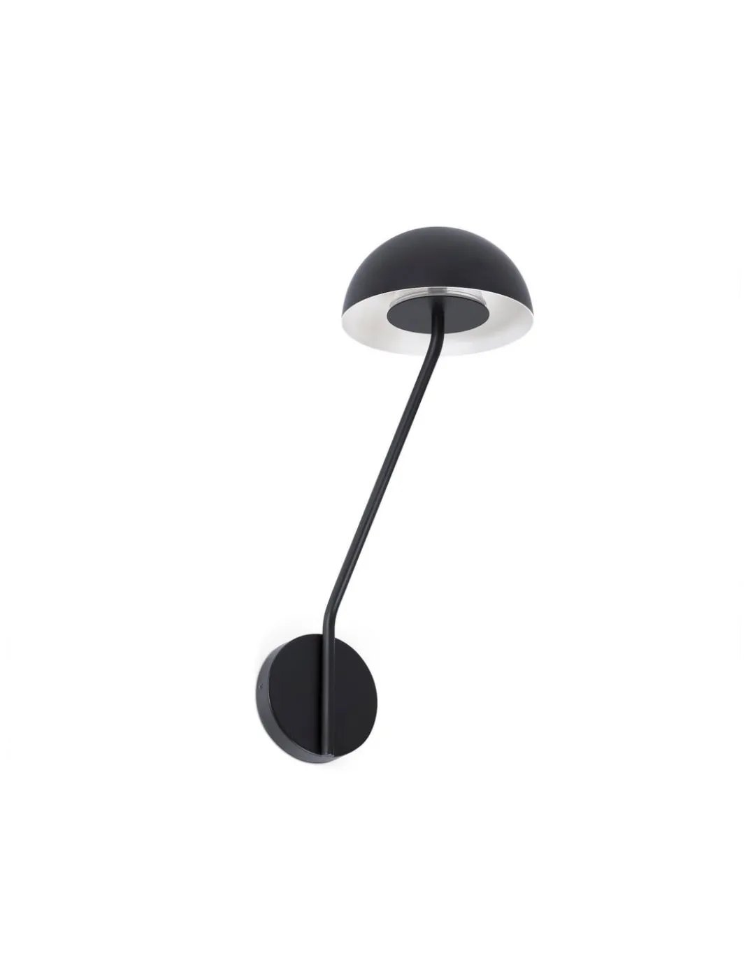 Aplique de pared Pure - Faro - Lámpara LED negra con cabezal redondeado