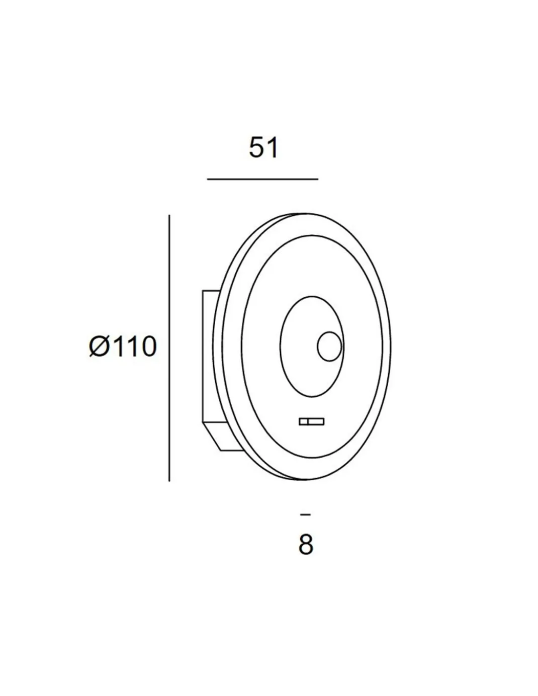 Aplique de pared Radar – LedsC4 – Lámpara minimalista en blanco o negro, LED 3000K, Regulable corte de fase