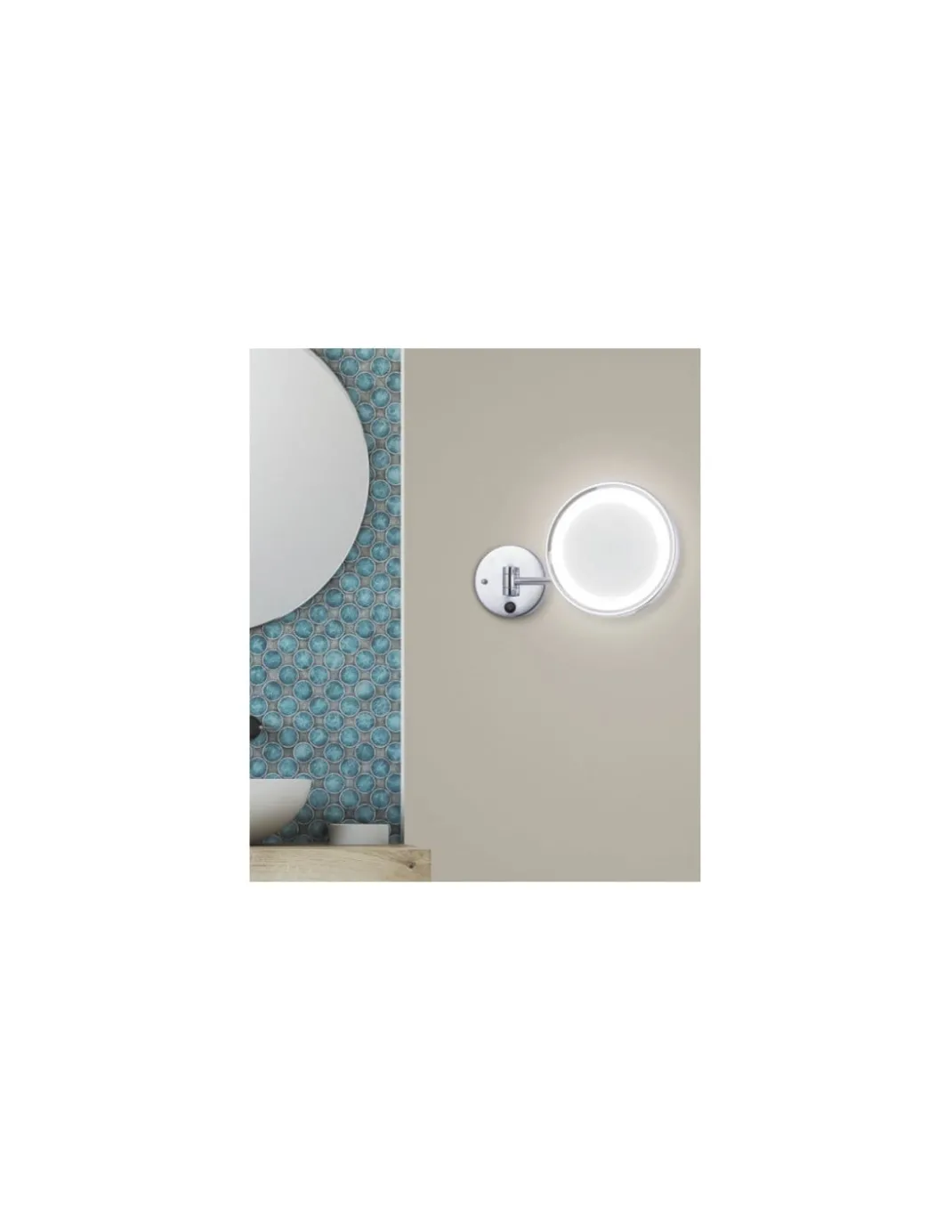 Aplique de pared Reflex - AJP - Espejo de aumento con luz LED para uso cosmético / maquillaje