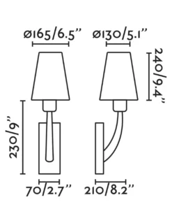 Aplique de pared Rem - Faro - Pantalla textil con brazo metálico y diseño decorativo