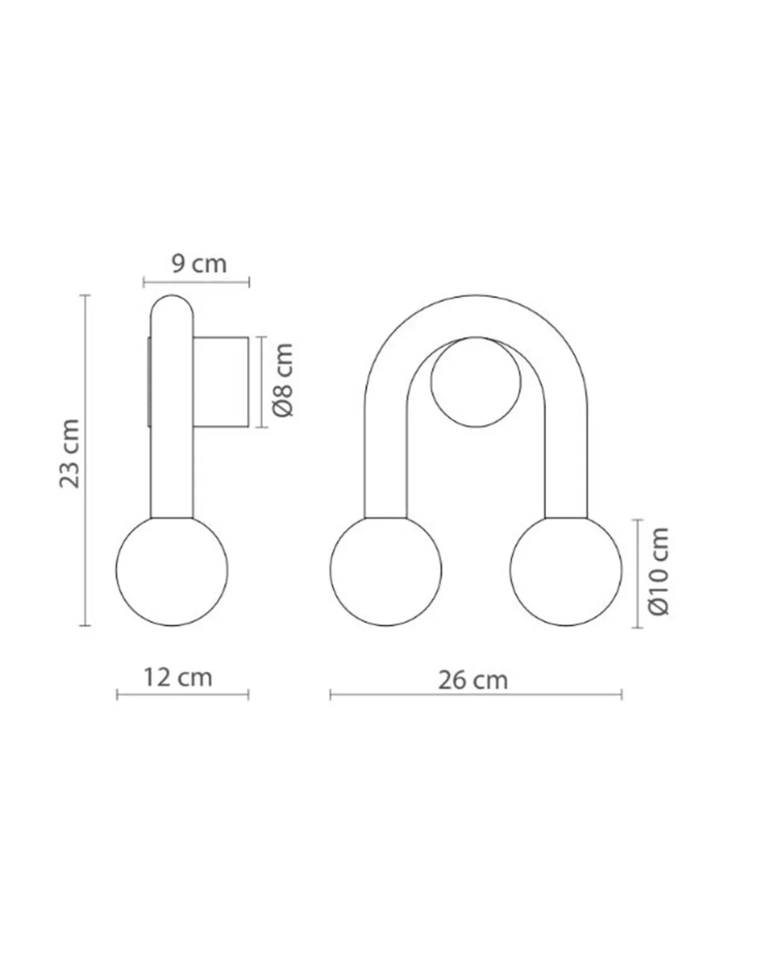 Aplique de pared Rigoberta Direct Super – Robin – Lámpara tipo bola en blanco o negro, 2xG9