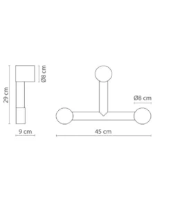 Aplique de pared Rigoberta Indirect Trio – Robin – Lámpara minimalista, LED 3000K 1840 lm