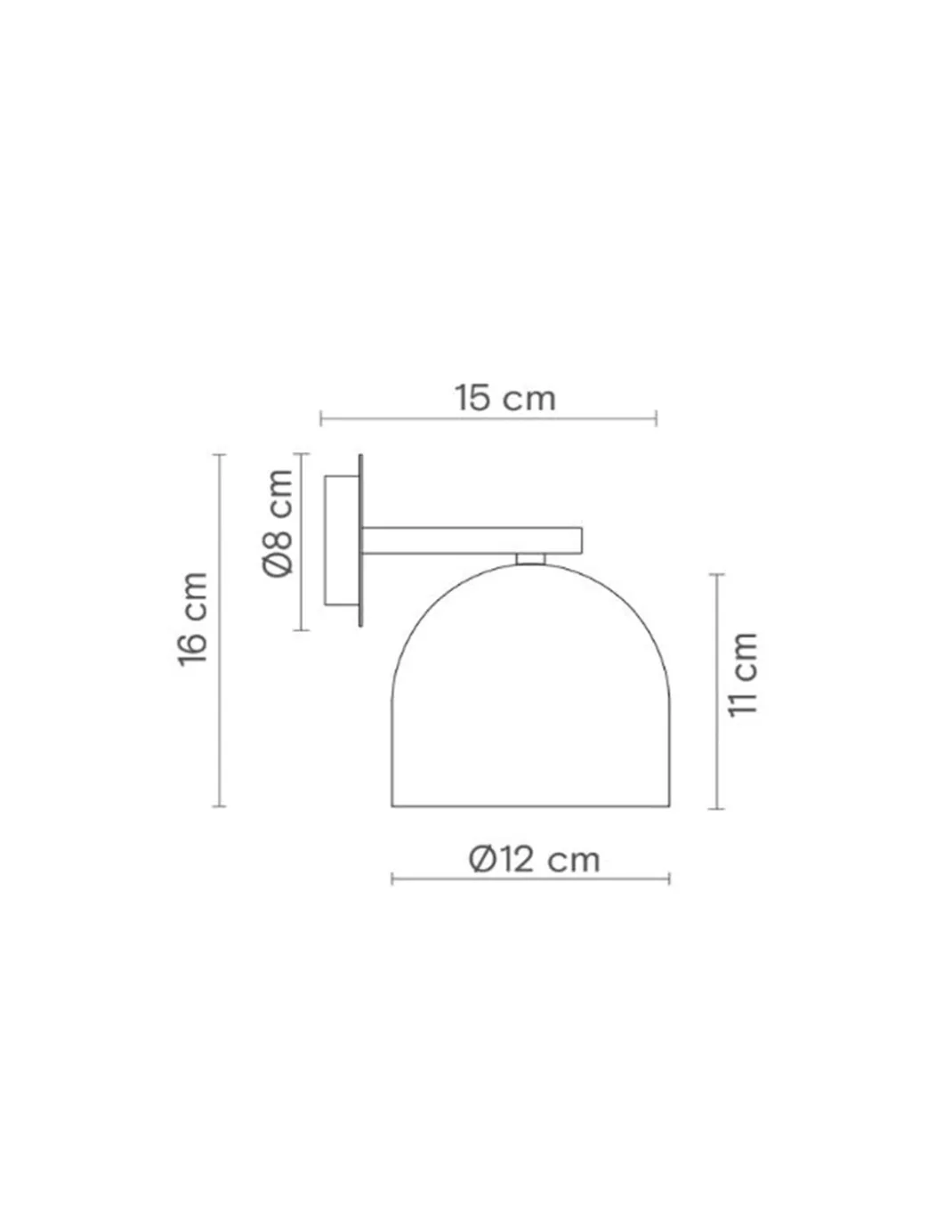 Aplique de pared Rio - Robin - Lámpara semiovalada de diseño moderno y limpio, varios colores
