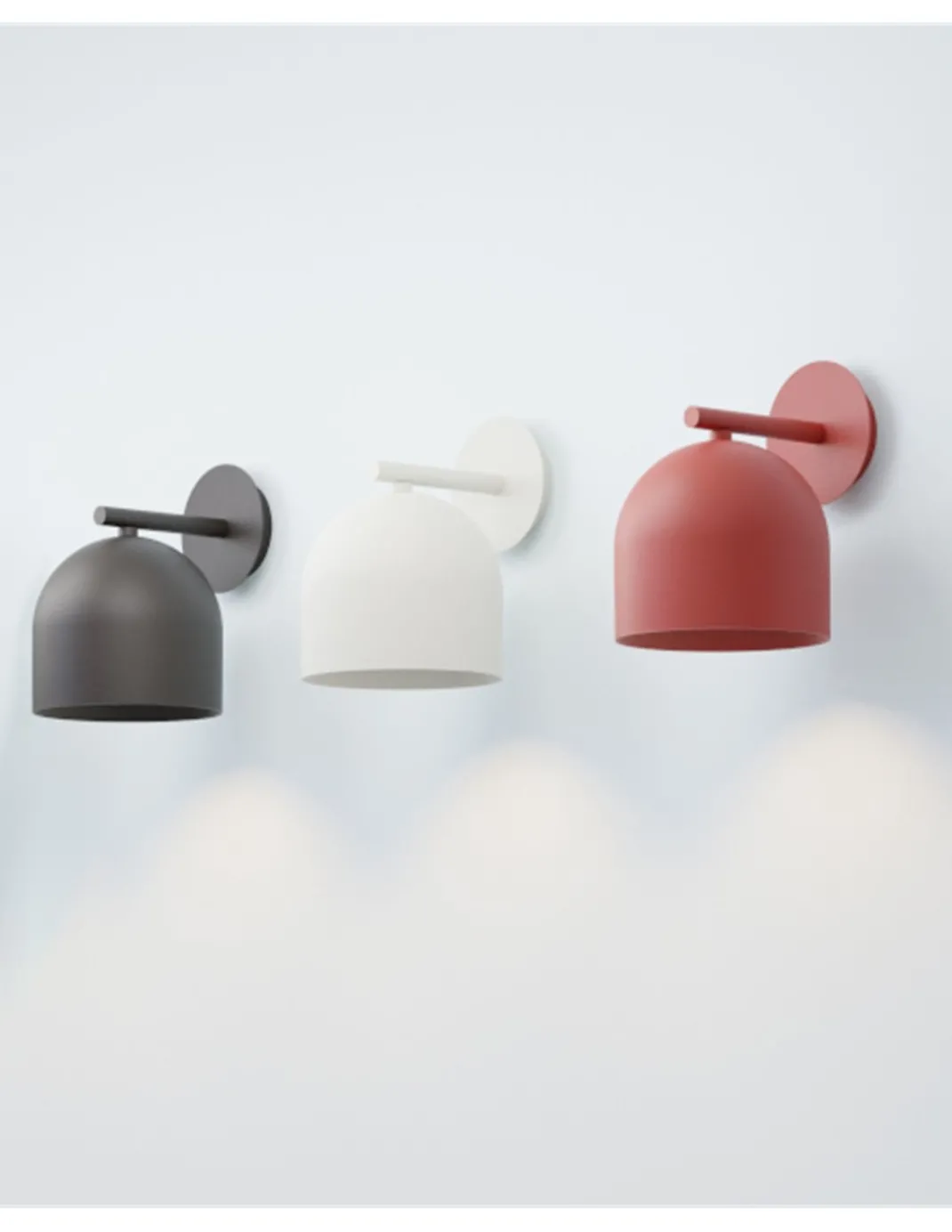 Aplique de pared Rio - Robin - Lámpara semiovalada de diseño moderno y limpio, varios colores