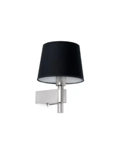 Aplique de pared Room - Faro - Lámpara moderna con pantalla de tela en blanco o negro