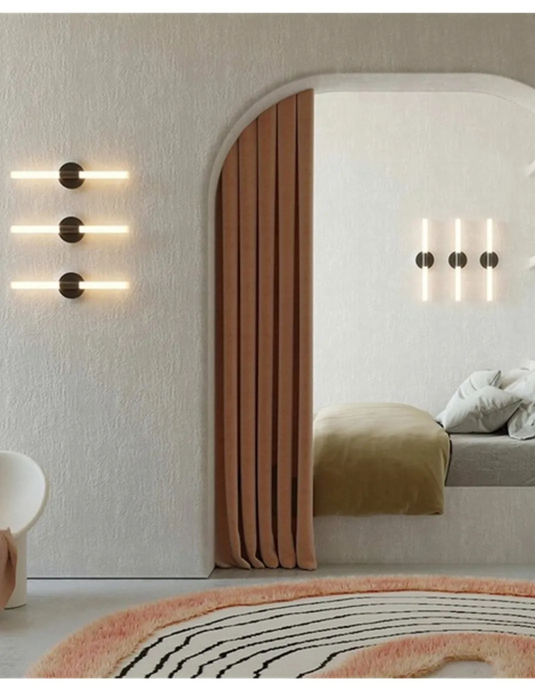 Aplique de pared Roos - Robin - Tubos LED decorativos de diseño minimalista
