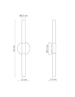 Aplique de pared Roos - Robin - Tubos LED decorativos de diseño minimalista