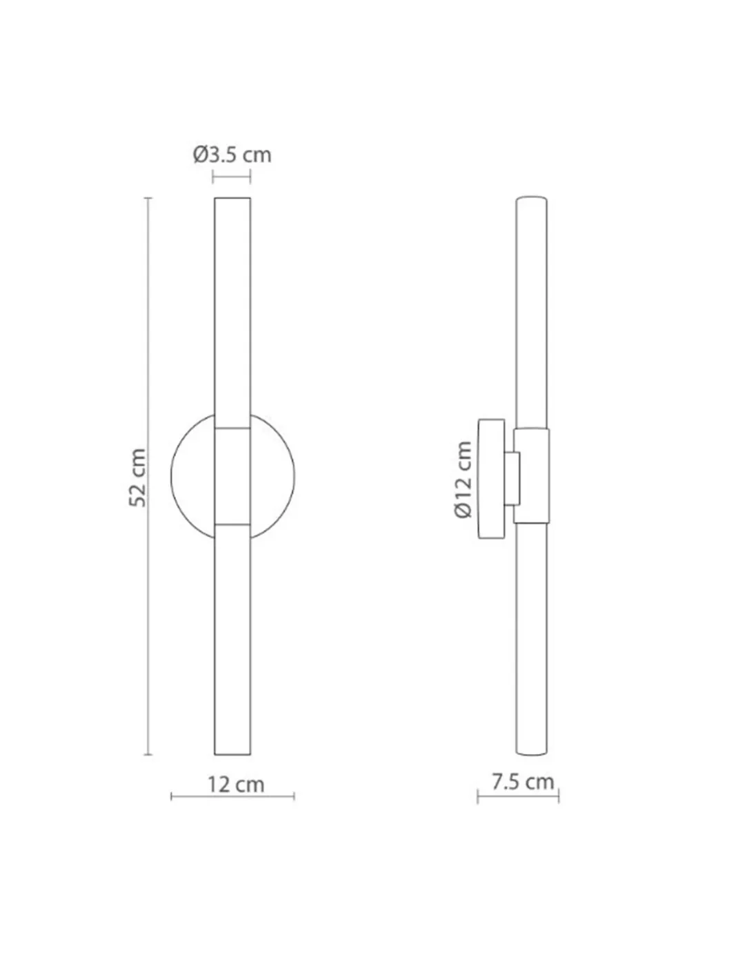 Aplique de pared Roos - Robin - Tubos LED decorativos de diseño minimalista