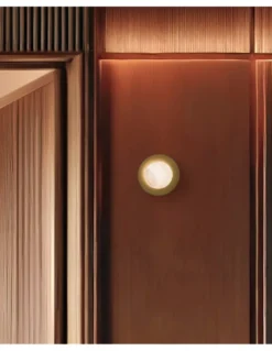 Aplique de pared Royal Disc - Robin - Pantalla esférica de alabastro, diseño dorado