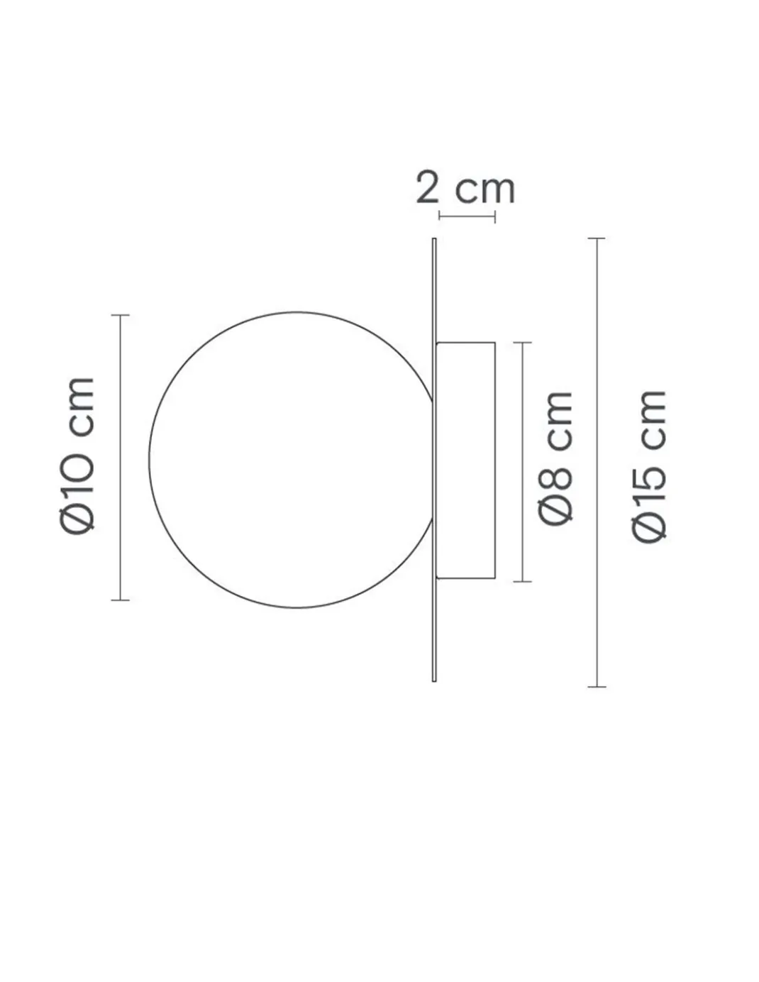 Aplique de pared Royal Disc - Robin - Pantalla esférica de alabastro, diseño dorado