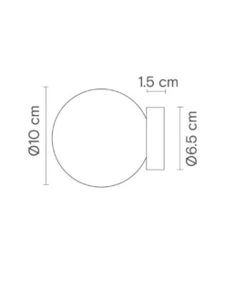 Aplique de pared Royal Simple - Robin - Diseño minimalista dorado, pantalla redonda de alabastro