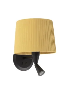 Aplique de pared Samba - Faro - Lámpara de dormitorio con lector LED y pantalla encintada