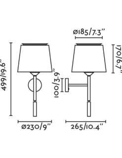 Aplique de pared Savoy - Faro - Aplique con pantalla textil y lector LED