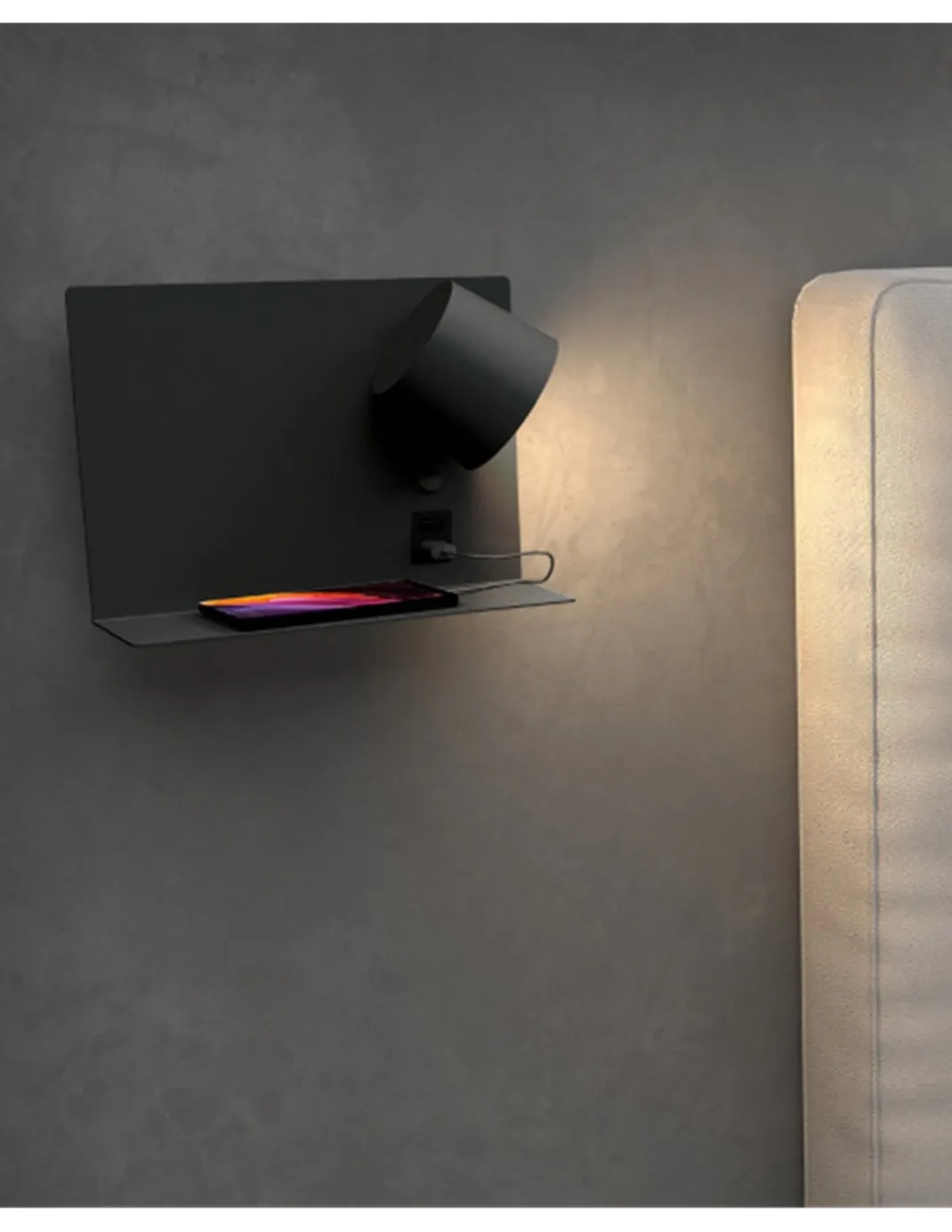 Aplique de pared Serene Izquierdo - Novolux Lighting - Lámpara de lectura con bandeja