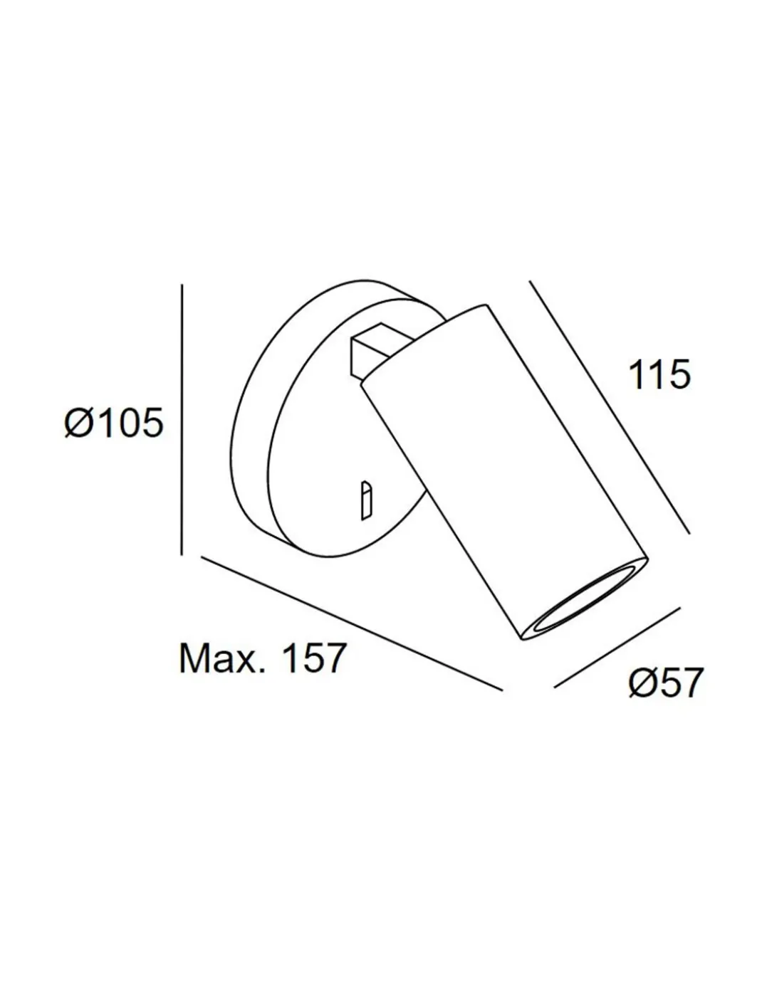 Aplique de pared Simply – LedsC4 – Lámpara de lectura con foco orientable, 1xGU10