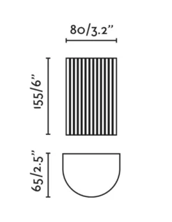 Aplique de pared Sole - Faro - Doble iluminación, pantalla estriada