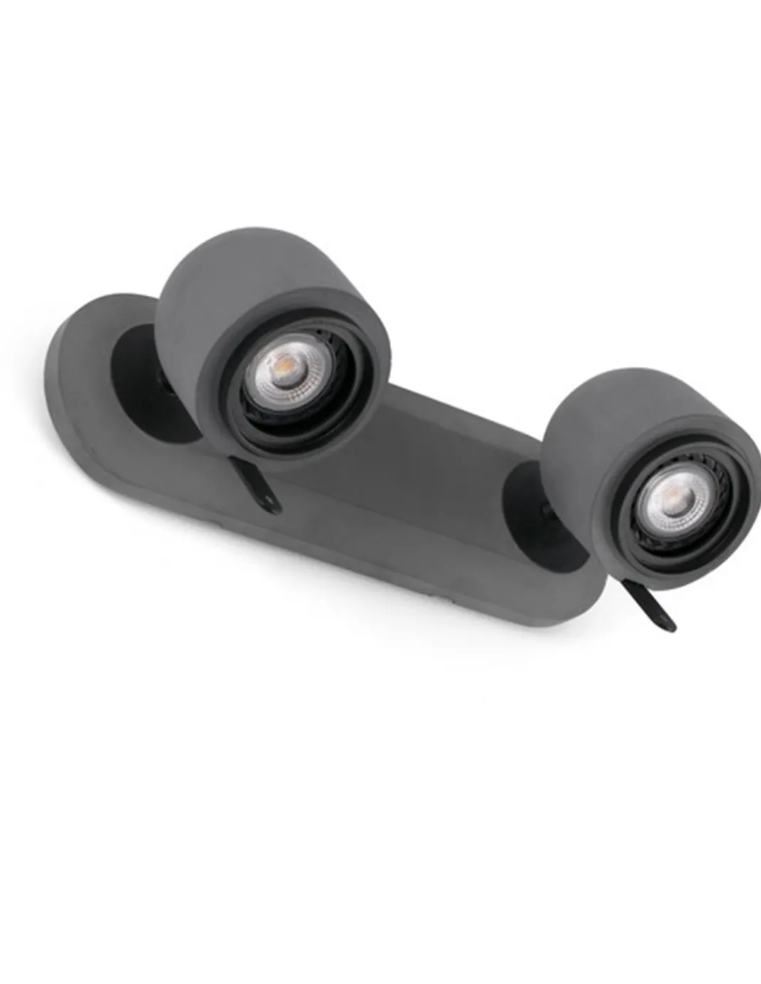 Aplique de pared Stone – Faro – Lámpara de cemento, 2 luces, Lector GU10