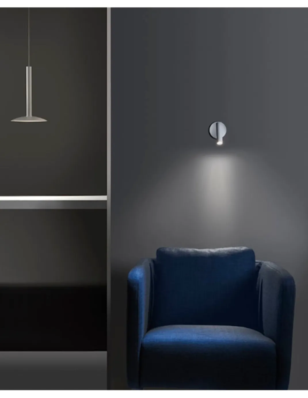 Aplique de pared Stylus Switch – LedsC4 – Lámpara de lectura con interruptor, LED 3000K, Disponible en blanco o negro