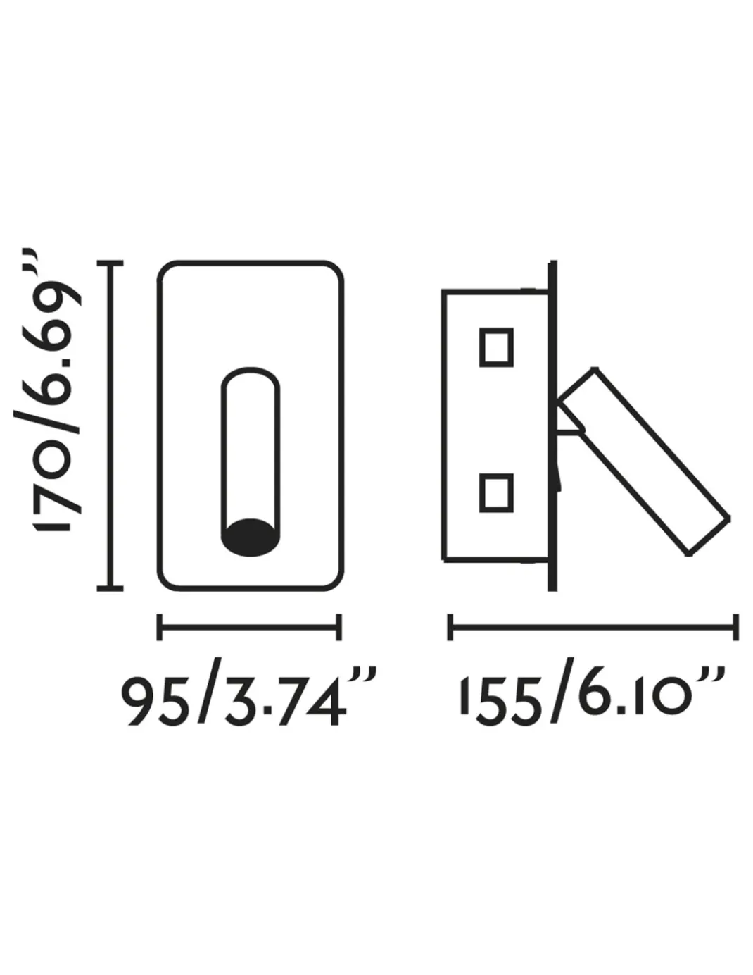 Aplique de pared Suau – Faro – Con lector LED, Orientable